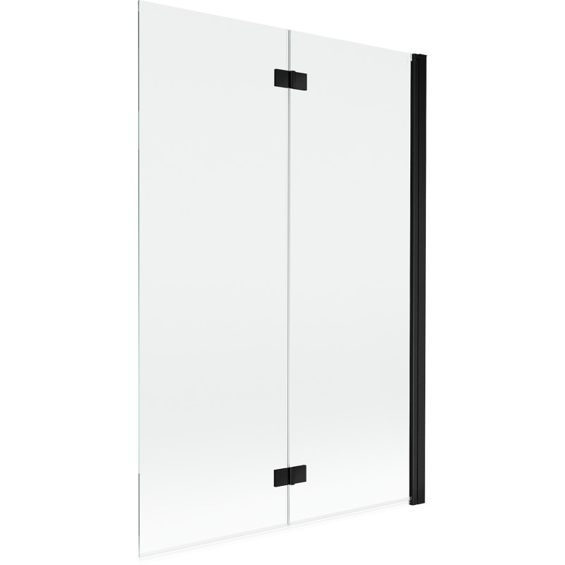 MEXEN MIST vanová zástěna 120x150 cm 6mm 2-s, černá, čirá, pravá 8A9-120-002-70-00-P
