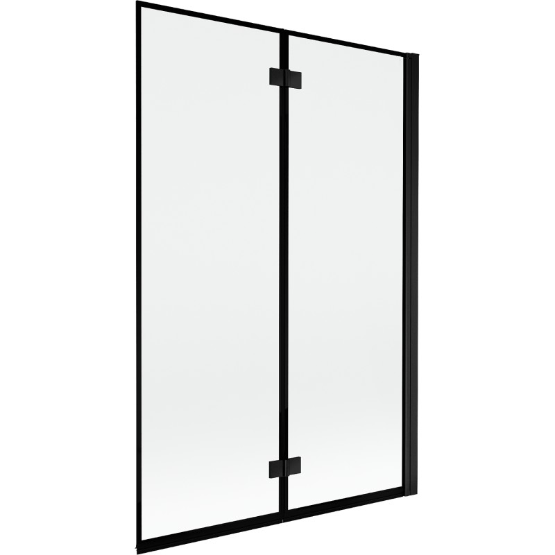 MEXEN MIST vanová zástěna 120x150 cm 6mm 2-s, černá, okraj, pravá 8A9-120-002-70-70-P