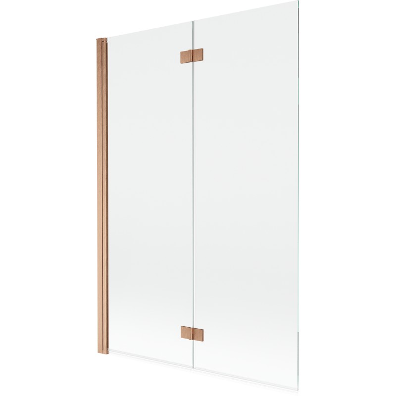 MEXEN MIST vanová zástěna 120x150 cm 6mm 2-s, měď kartáčovaná, čirá, levá 8A9-120-002-65-00-L