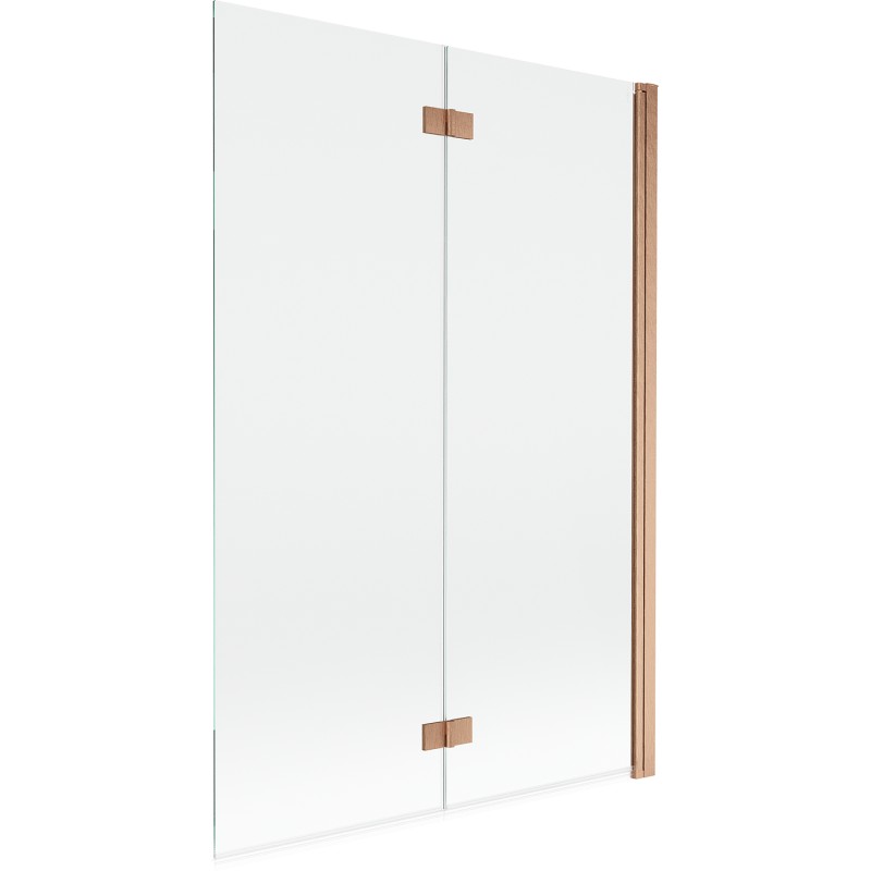 MEXEN MIST vanová zástěna 120x150 cm 6mm 2-s, měď kartáčovaná, čirá, pravá 8A9-120-002-65-00-P