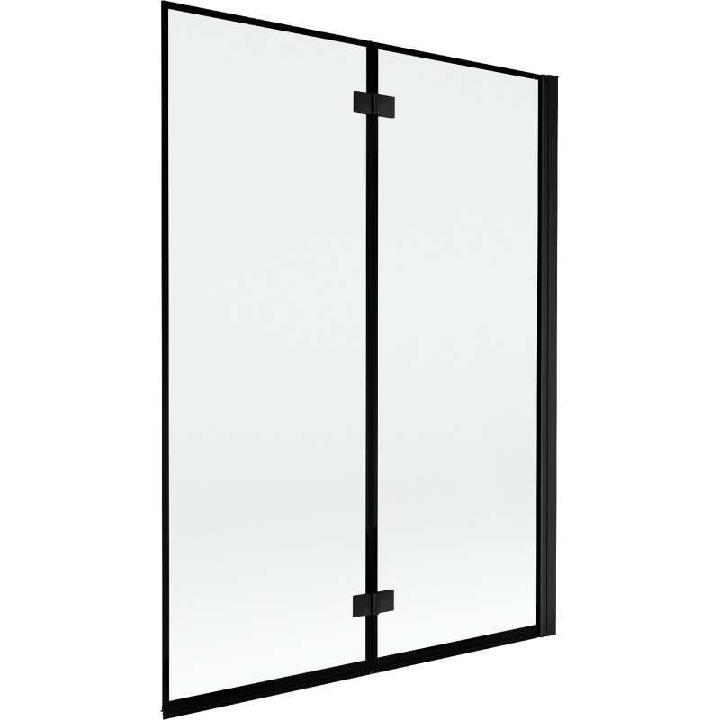 MEXEN MIST vanová zástěna 130x150 cm 6mm 2-s, černá, okraj, pravá 8A9-130-002-70-70-P