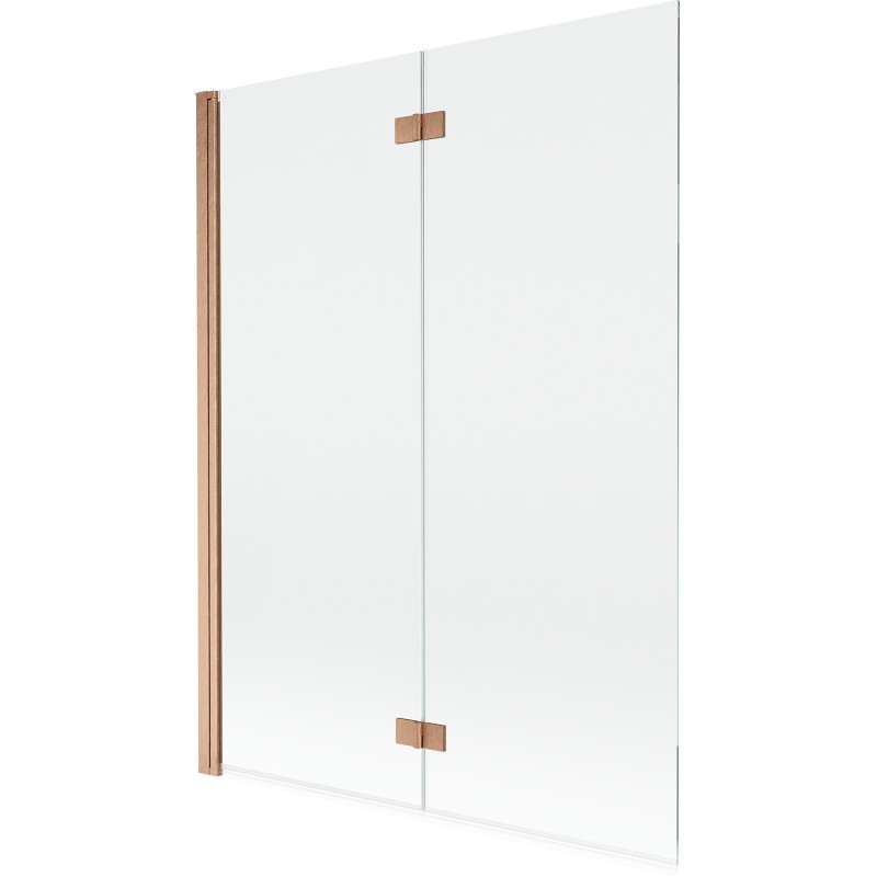 MEXEN MIST vanová zástěna 130x150 cm 6mm 2-s, měď kartáčovaná, čirá, levá 8A9-130-002-65-00-L