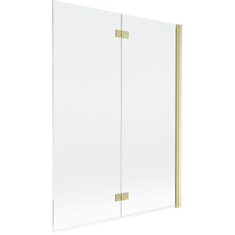 MEXEN MIST vanová zástěna 130x150 cm 6mm 2-s, zlatá kartáčovaná, čirá, pravá 8A9-130-002-55-00-P