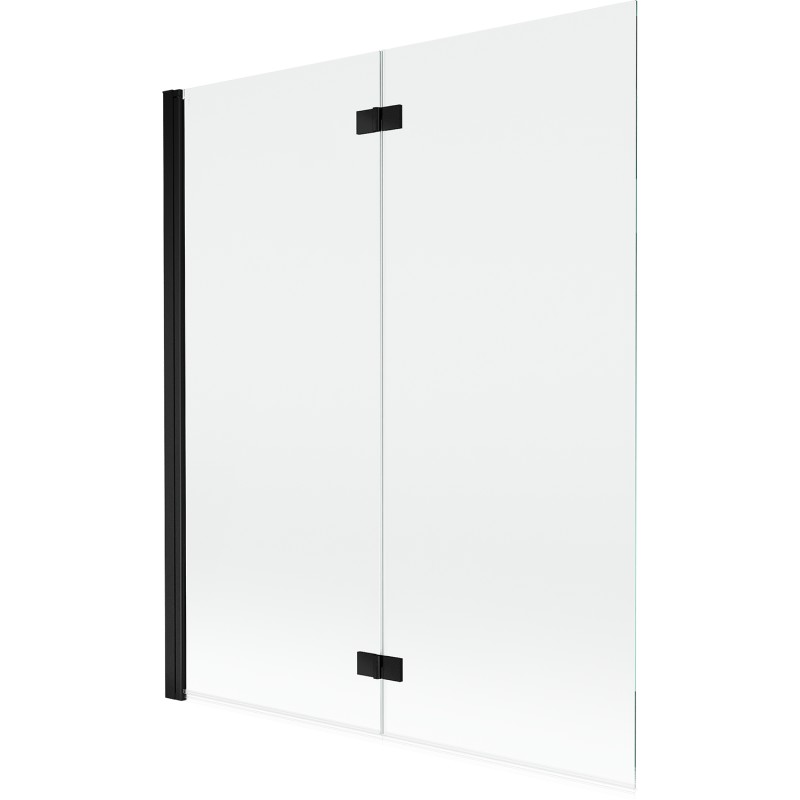MEXEN MIST vanová zástěna 140x150 cm 6mm 2-s, černá, čirá, levá 8A9-140-002-70-00-L
