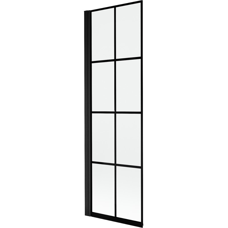 MEXEN MIST vanová zástěna 60x150 cm 6mm 1-s, černá, dekor, levá 8A9-060-001-70-77-L