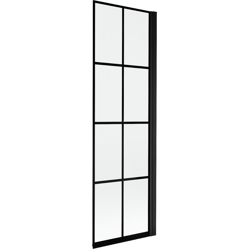 MEXEN MIST vanová zástěna 60x150 cm 6mm 1-s, černá, dekor, pravá 8A9-060-001-70-77-P