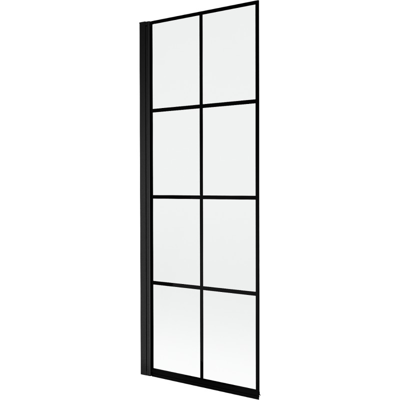 MEXEN MIST vanová zástěna 70x150 cm 6mm 1-s, černá, dekor, levá 8A9-070-001-70-77-L