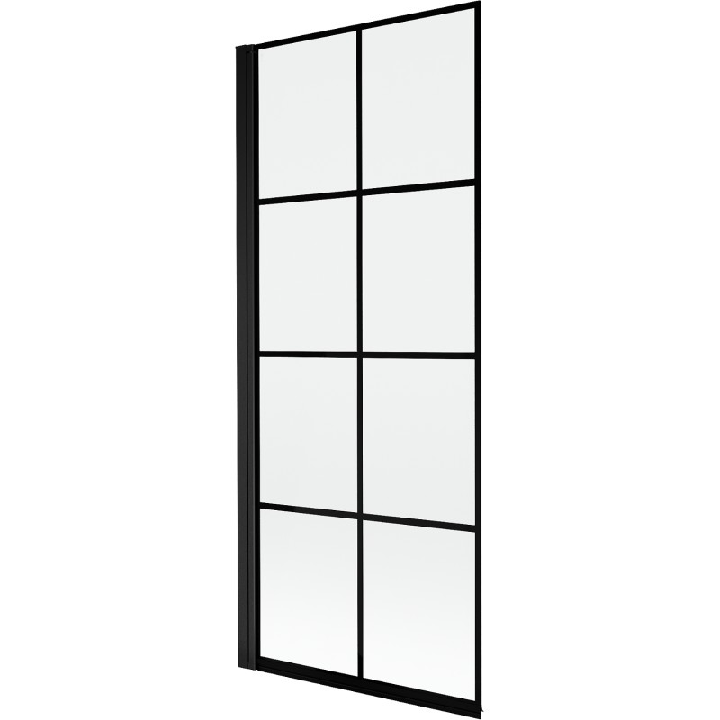 MEXEN MIST vanová zástěna 80x150 cm 6mm 1-s, černá, dekor, levá 8A9-080-001-70-77-L