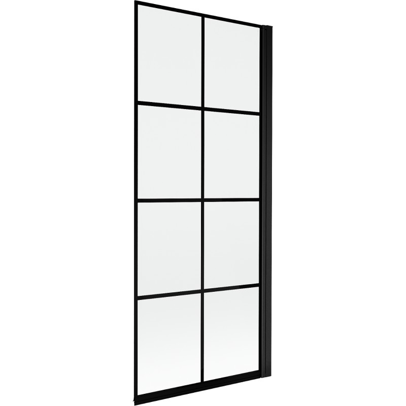 MEXEN MIST vanová zástěna 80x150 cm 6mm 1-s, černá, dekor, pravá 8A9-080-001-70-77-P