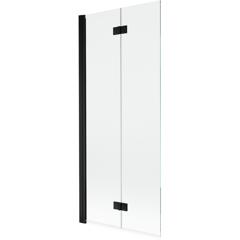 MEXEN MIST vanová zástěna 80x150 cm 6mm 2-s, černá, čirá, levá 8A9-080-002-70-00-L