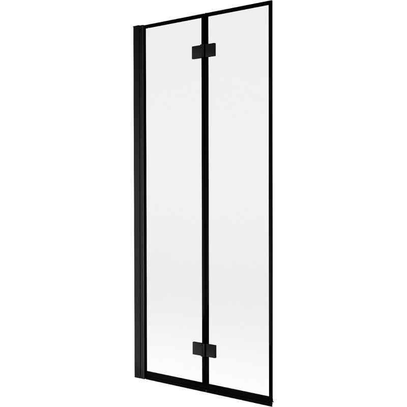 MEXEN MIST vanová zástěna 80x150 cm 6mm 2-s, černá, okraj, levá 8A9-080-002-70-70-L