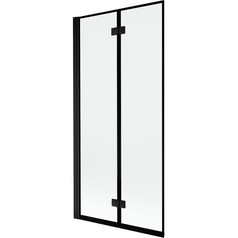 MEXEN MIST vanová zástěna 90x150 cm 6mm 2-s, černá, okraj, levá 8A9-090-002-70-70-L
