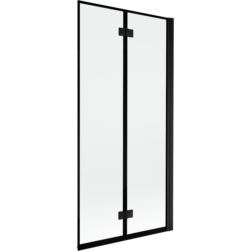 MEXEN MIST vanová zástěna 90x150 cm 6mm 2-s, černá, okraj, pravá 8A9-090-002-70-70-P