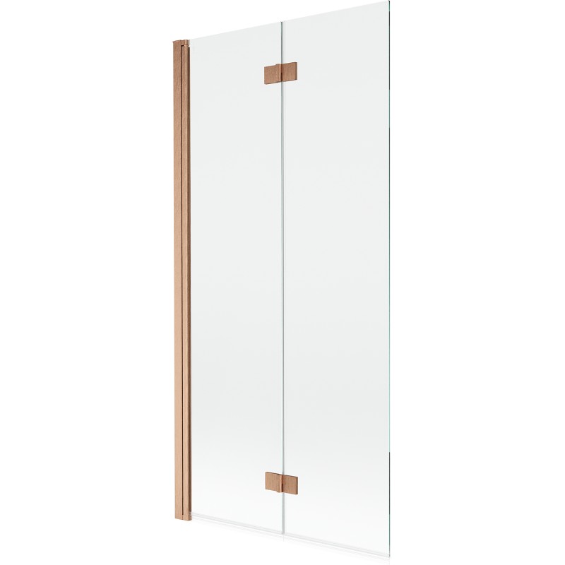 MEXEN MIST vanová zástěna 90x150 cm 6mm 2-s, měď kartáčovaná, čirá, levá 8A9-090-002-65-00-L