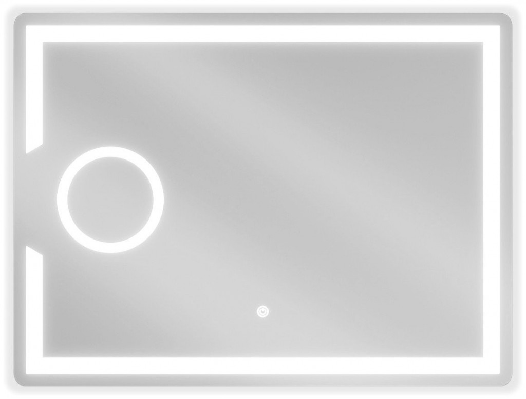 MEXEN Onyx zrcadlo s osvětlením s kosmetickým zrcátkem 80 x 60, LED 600 9813-080-060-611-00
