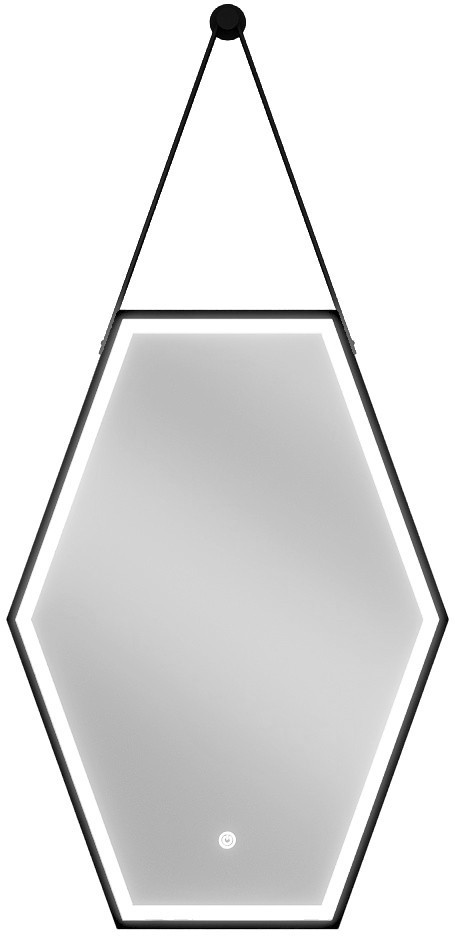 MEXEN Orla zrcadlo s osvětlením 50 x 70, LED 6000K, černý rám 9815-050-070-611-70