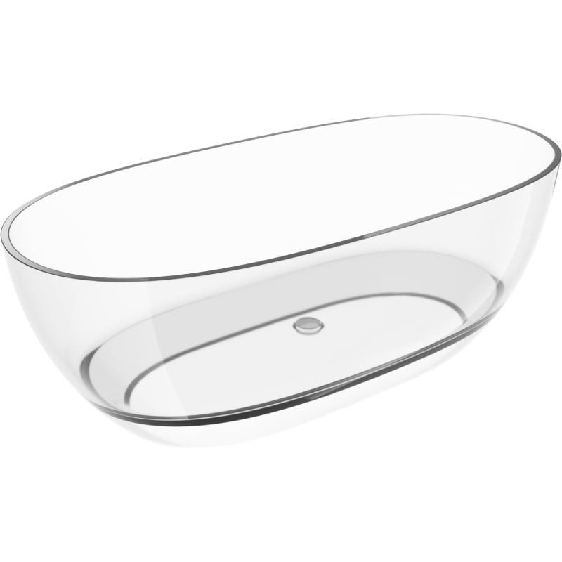MEXEN Pure clear volně stojící vana transparentna 170 x 80, korek chrom 58071708008
