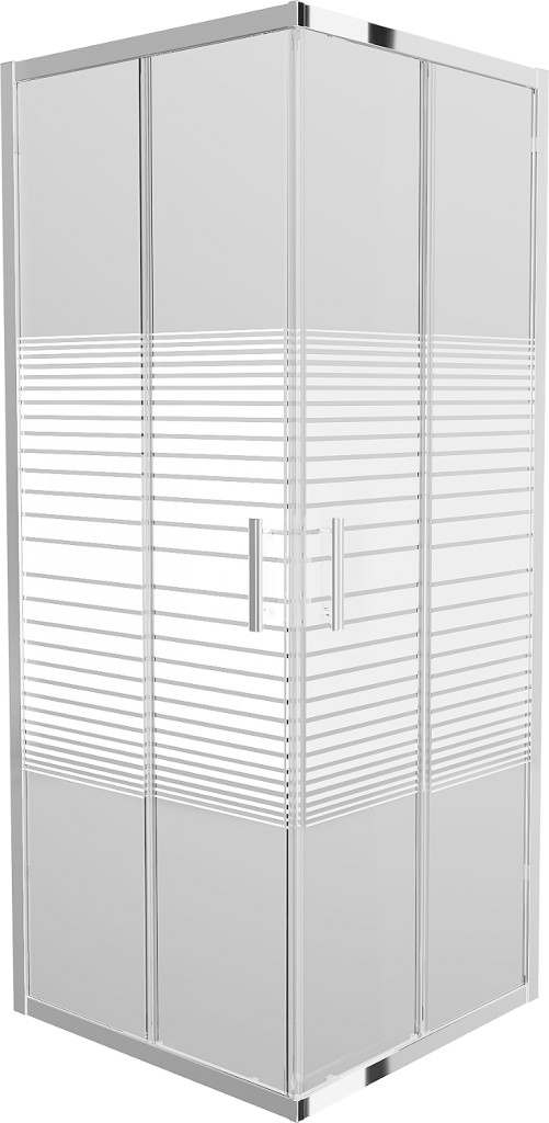 MEXEN Rio sprchový kout čtvercový 80x80 cm proužky, chrom 860-080-080-01-20
