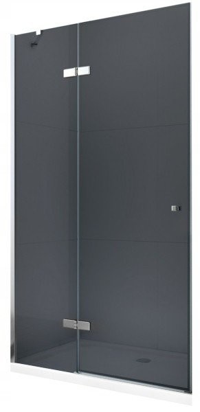 MEXEN Roma Sprchové dveře křídlové 70, grafit, chrom se stěnovým profilem 854-070-000-01-40