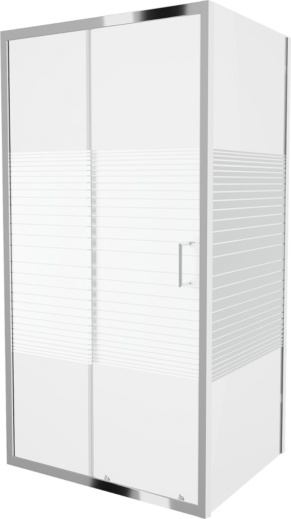 MEXEN/S Apia sprchový kout obdélník 135x80, pruhy, chrom 840-135-080-01-20