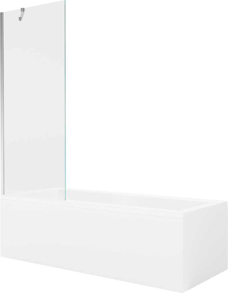 MEXEN/S Cubik obdélníková vana 150 x 70 cm s panelem + vanová zástěna 70, transparent, chrom 550315070X9507000001