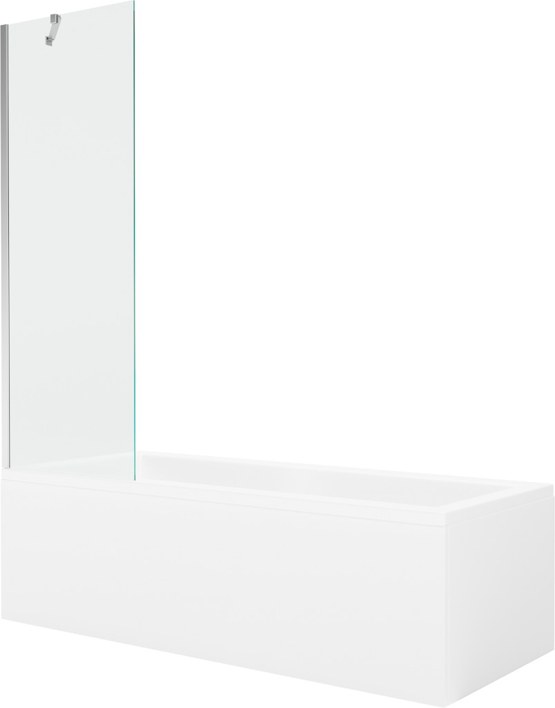 MEXEN/S Cubik obdélníková vana 170 x 70 cm s panelem + vanová zástěna 60, transparent, chrom 550317070X9506000001