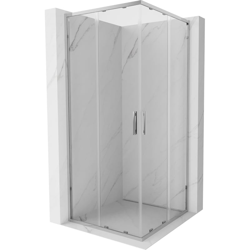 MEXEN/S Exo čtvercový posuvný sprchový kout 70 x 70, transparent, chrom 8111-070-070-01-00