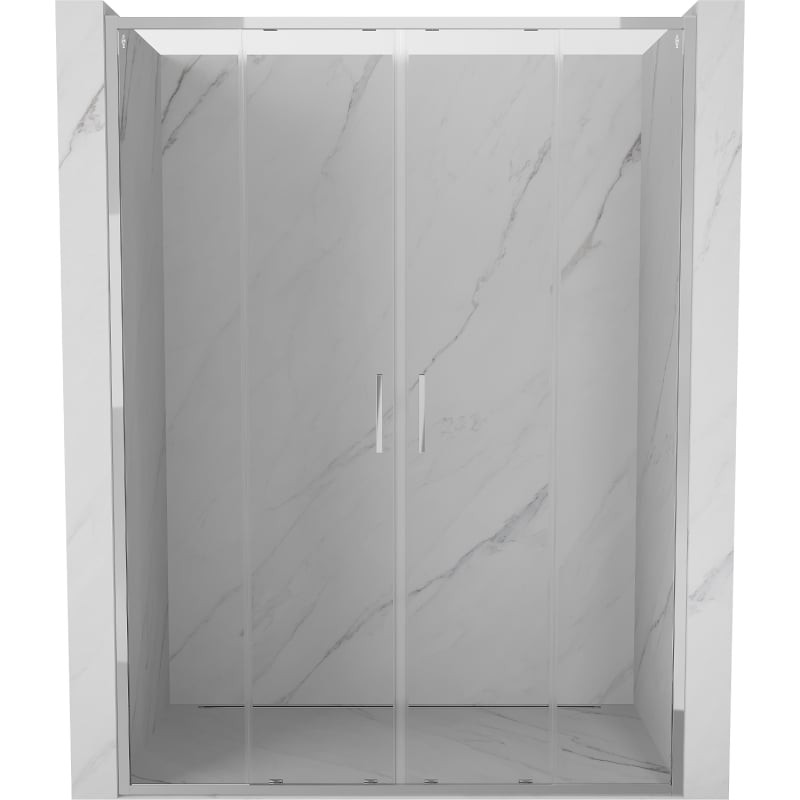 MEXEN/S Exo dvojité posuvné sprchové dveře 140, transparent, chrom 8152-140-000-01-00