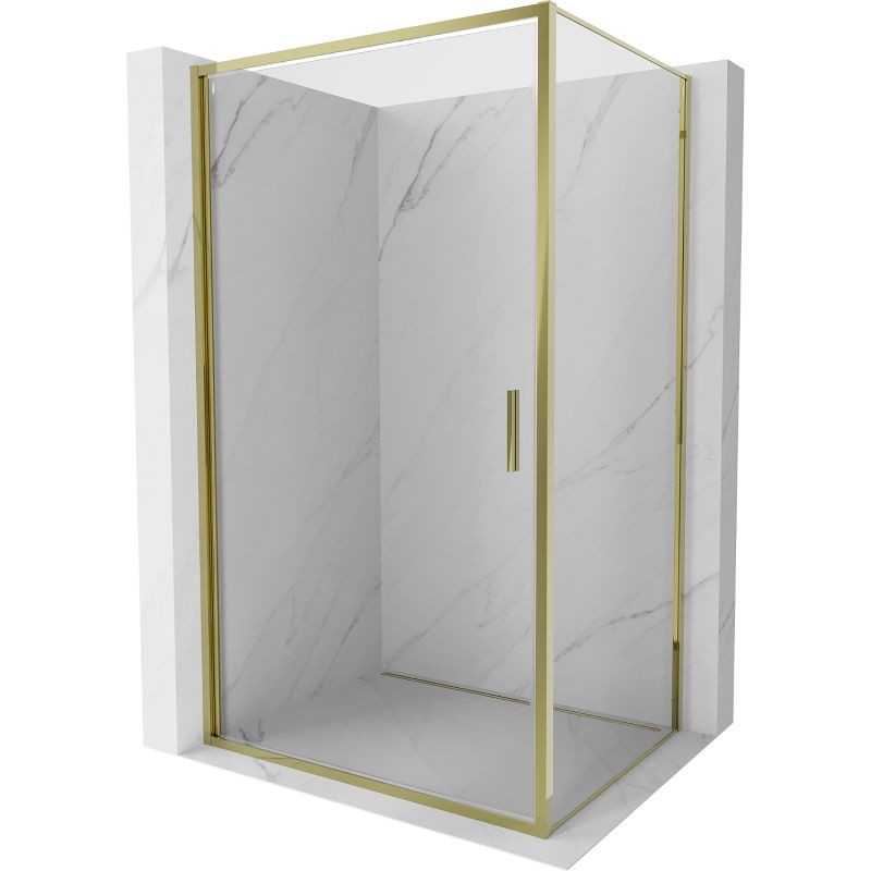 MEXEN/S Exo sprchový kout dveře křídlové 100 x 80, transparent, zlato 817-100-080-50-00
