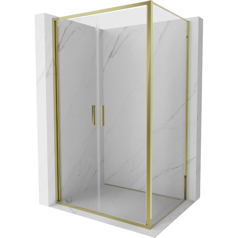 MEXEN/S Exo sprchový kout dveře křídlové 80 x 100, transparent, zlato 814-080-100-50-00