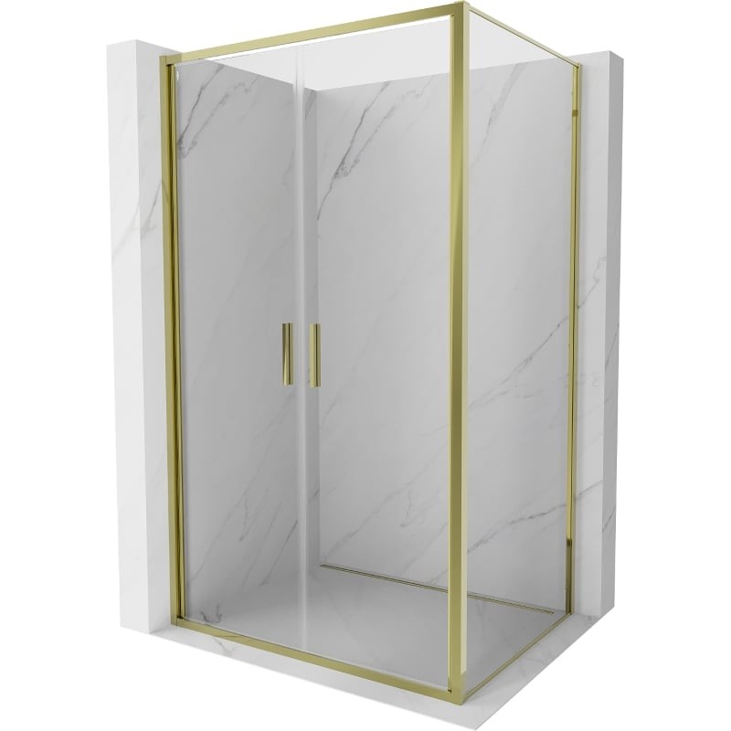 MEXEN/S Exo sprchový kout dveře křídlové 80 x 90, transparent, zlato 814-080-090-50-00