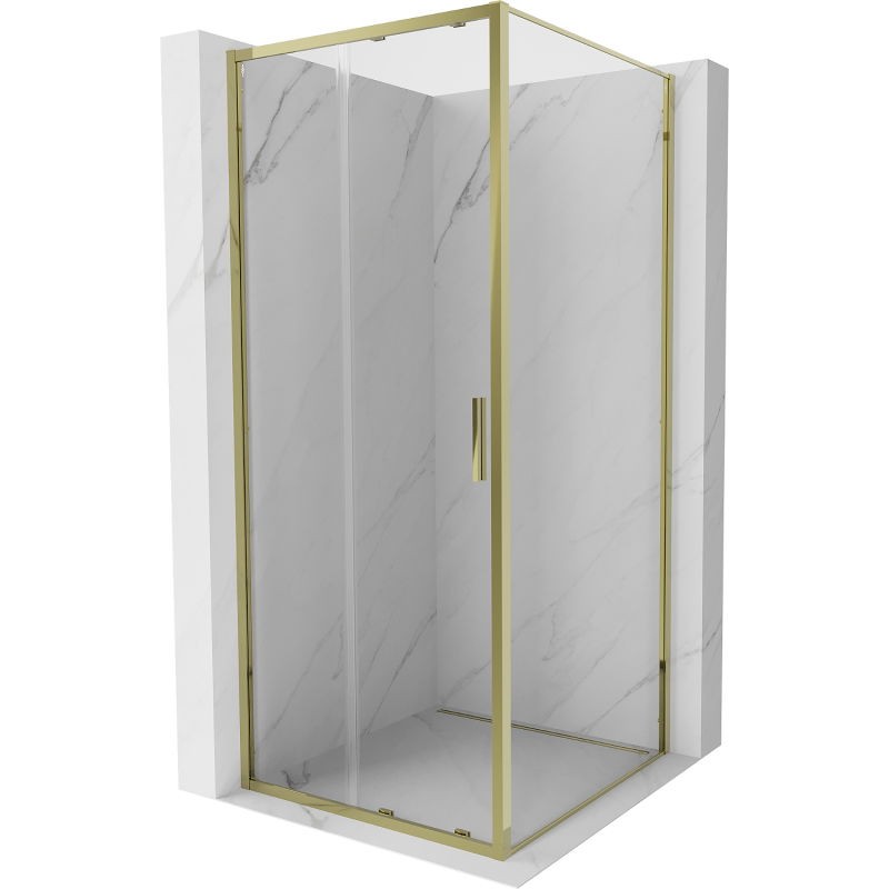 MEXEN/S Exo sprchový kout, posuvné dveře 100 x 100, transparent, zlato 8151-095-100-50-00 8151-100-100-50-00