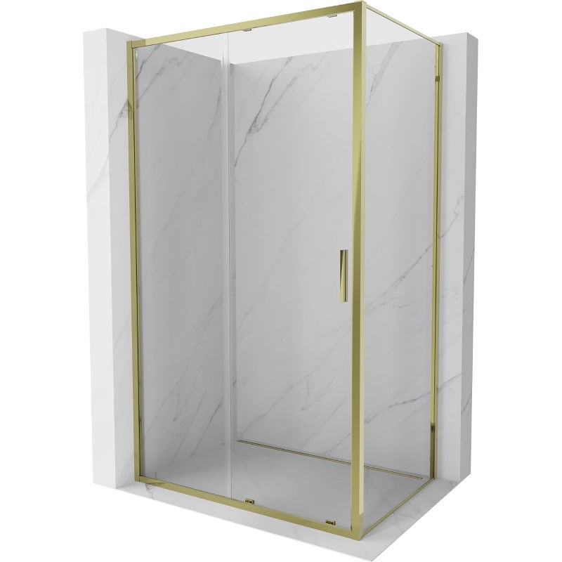 MEXEN/S Exo sprchový kout, posuvné dveře 130 x 85, transparent, zlato 8151-130-085-50-00
