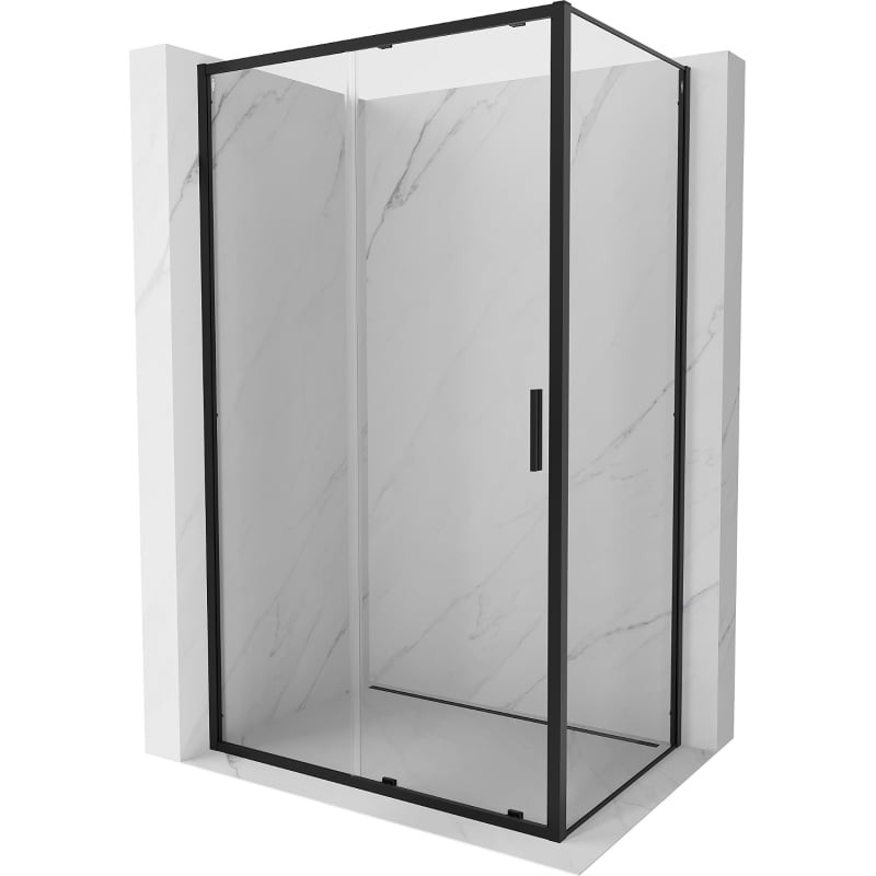 MEXEN/S Exo sprchový kout, posuvné dveře 150 x 70, transparent, černá 8151-150-070-70-00