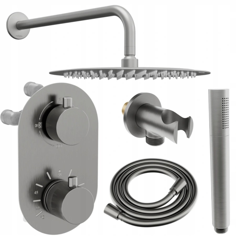 MEXEN/S Kai DR70 podomítkový sprchový SET + slim sprcha 30, grafit 77602DR7030-66