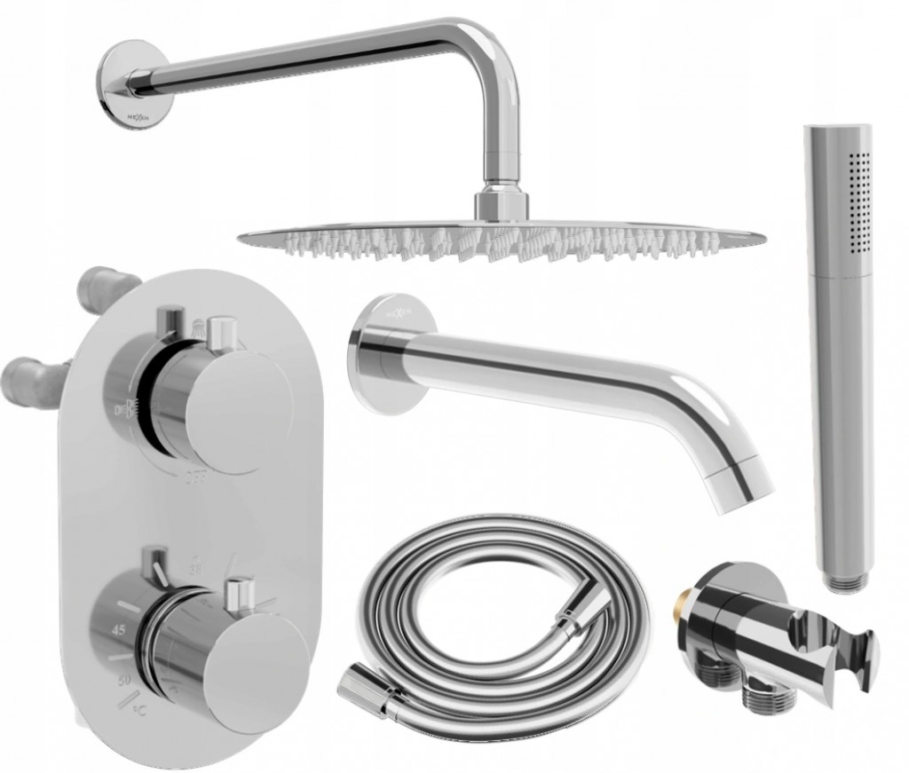 MEXEN/S Kai DR70 podomítkový vanový SET s výtokovou hubicí + slim sprcha 25, chrom 77602DR70251-00