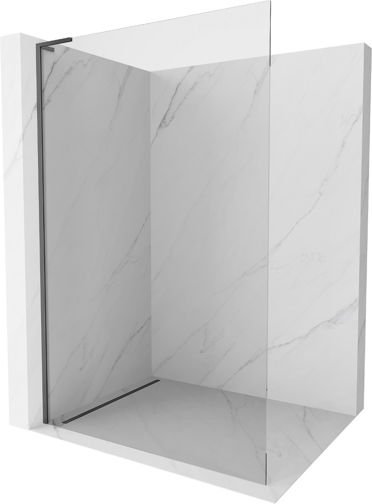 MEXEN/S Kioto L Sprchová zástěna WALK-IN 110 x 200, transparent, grafit metal 800-110-103-95-00