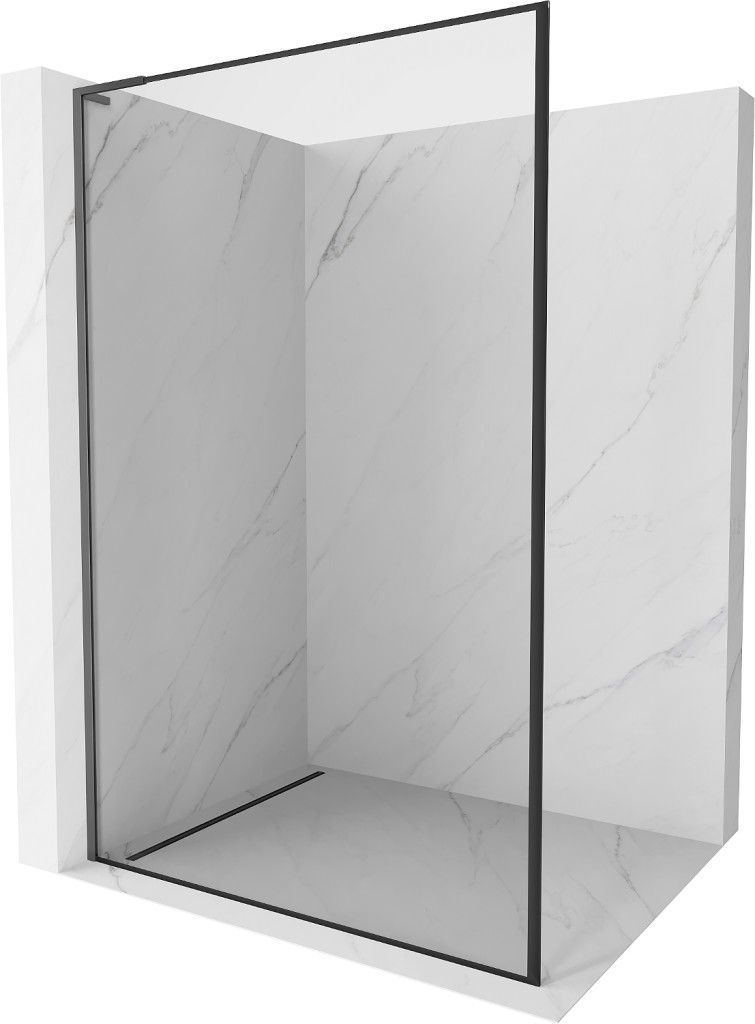 MEXEN/S Kioto L Sprchová zástěna WALK-IN 50 x 200, černý vzor, grafit metal 800-050-103-95-70