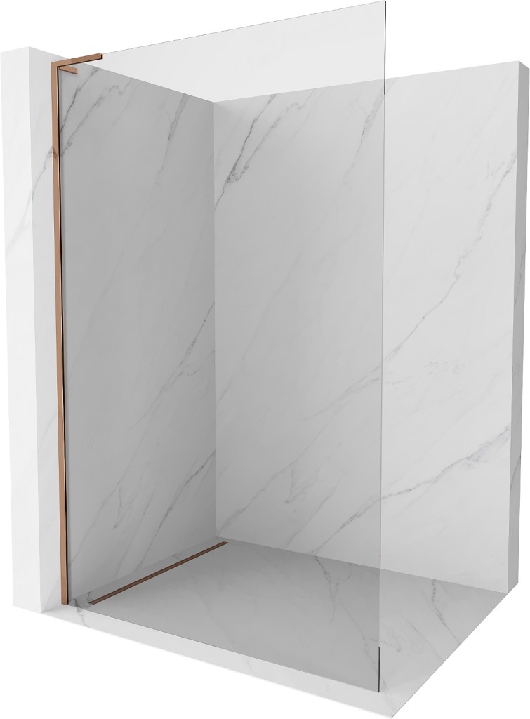 MEXEN/S Kioto L Sprchová zástěna WALK-IN 55 x 200, transparent, růžové zlato 800-055-103-60-00