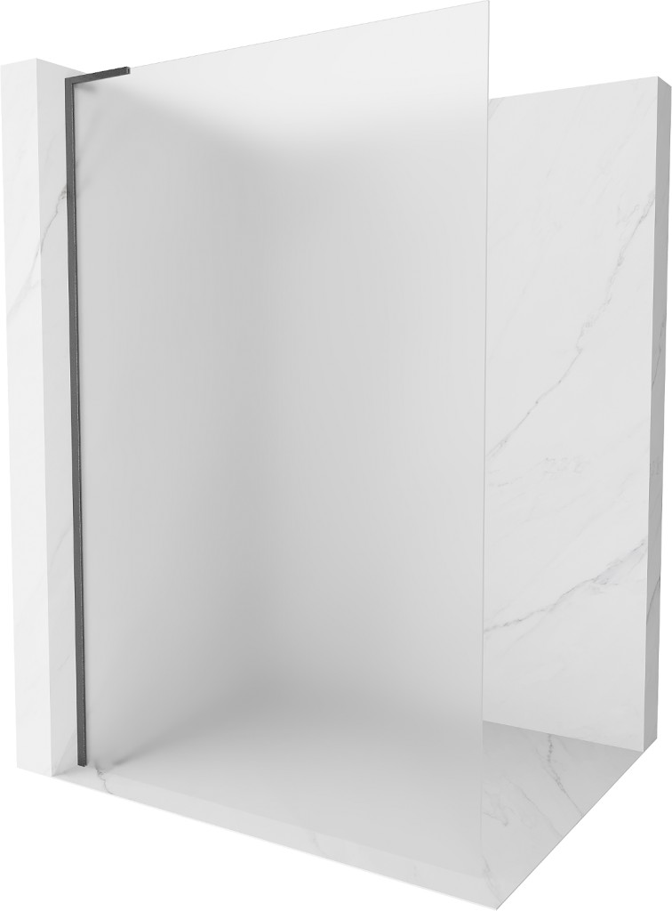 MEXEN/S Kioto L Sprchová zástěna WALK-IN 70 x 200, dekor, grafit kartáčovaná 800-070-103-66-30