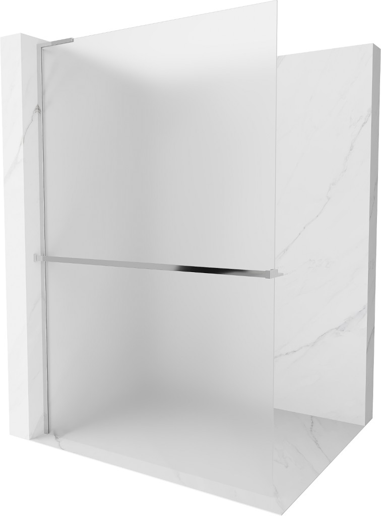 MEXEN/S Kioto+ L Sprchová zástěna WALK-IN s poličkou a držákem ručníků 120 x 200, dekor, chrom 800-120-123-01-30