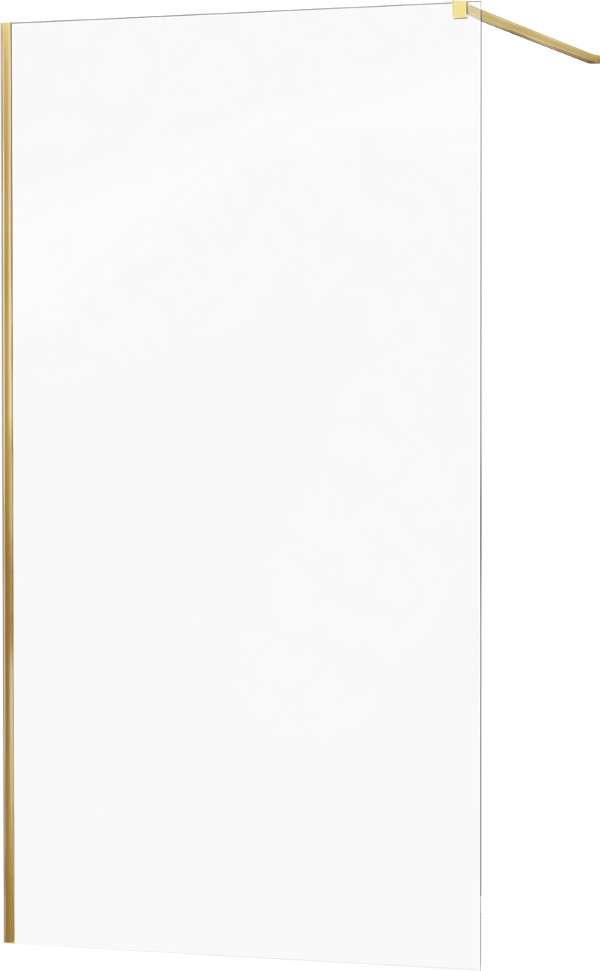 MEXEN/S KIOTO Sprchová zástěna WALK-IN 100x200 cm 8 mm, zlatá , transparent 800-100-101-50-00