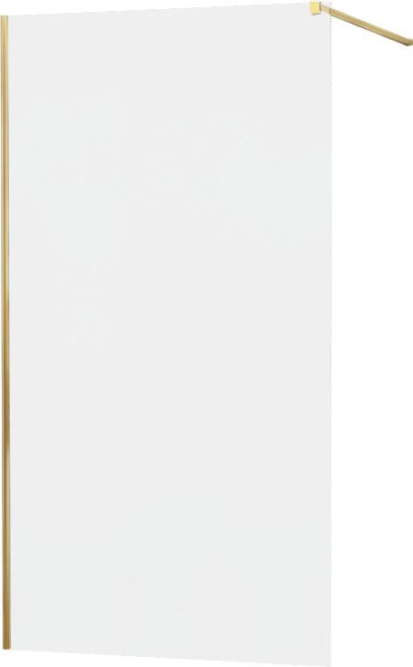 MEXEN/S KIOTO Sprchová zástěna WALK-IN 100x200 cm 8 mm, zlatá, matné sklo 800-100-101-50-30