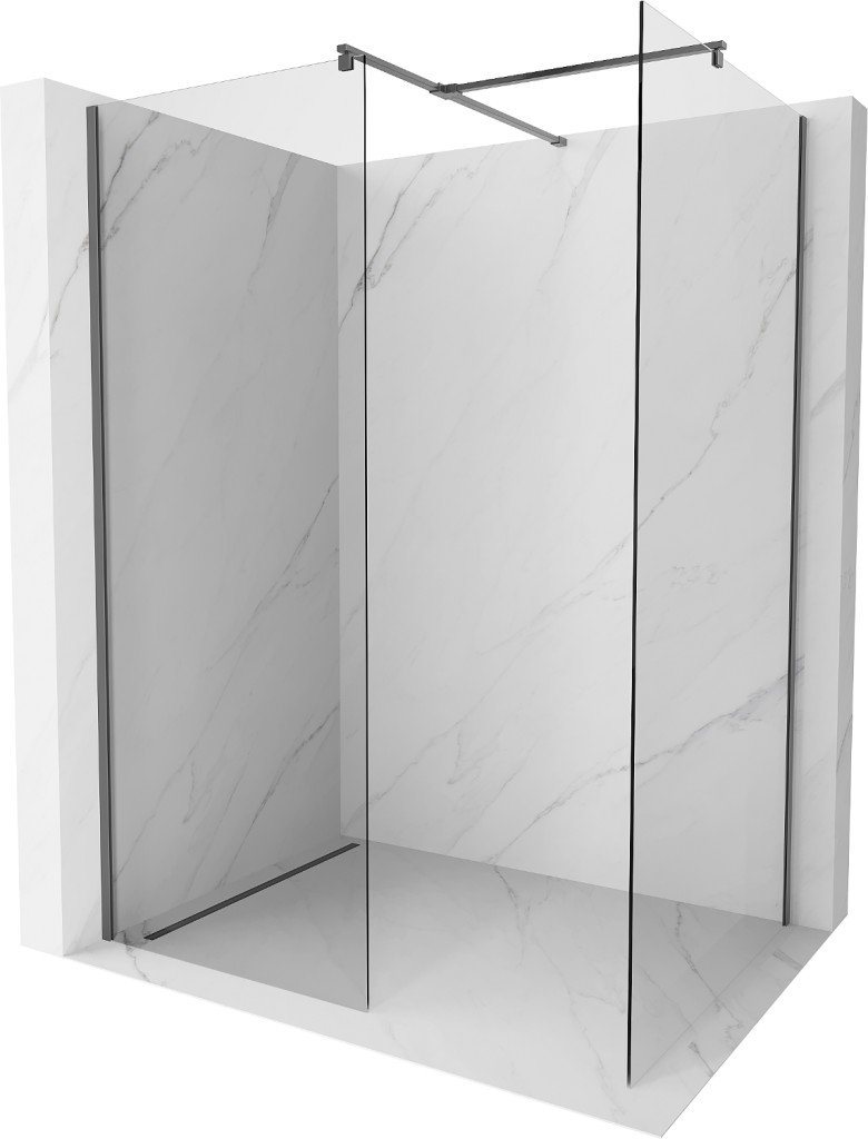 MEXEN/S Kioto Sprchová zástěna WALK-IN 105 x 80, transparent, grafit metal 800-105-202-95-00-080