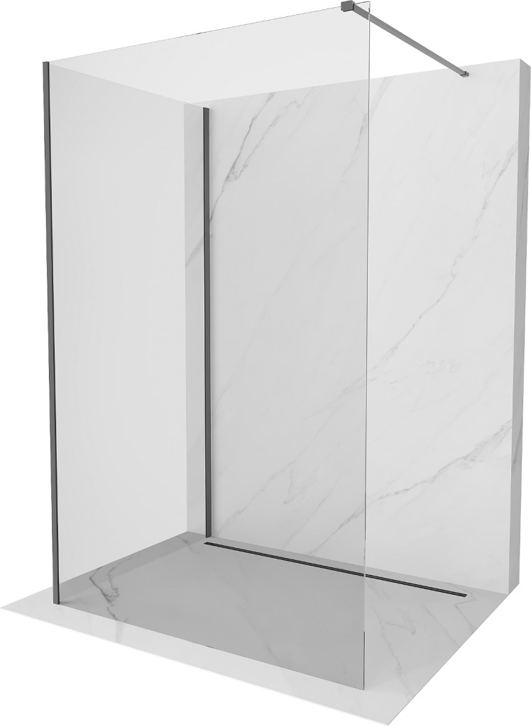 MEXEN/S Kioto Sprchová zástěna WALK-IN 105 x 90, transparent, grafit metal 800-105-212-95-00-090