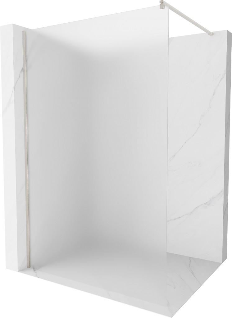 MEXEN/S Kioto Sprchová zástěna WALK-IN 110 x 200, dekor 8 mm, nikl kartáčovaná 800-110-101-97-30
