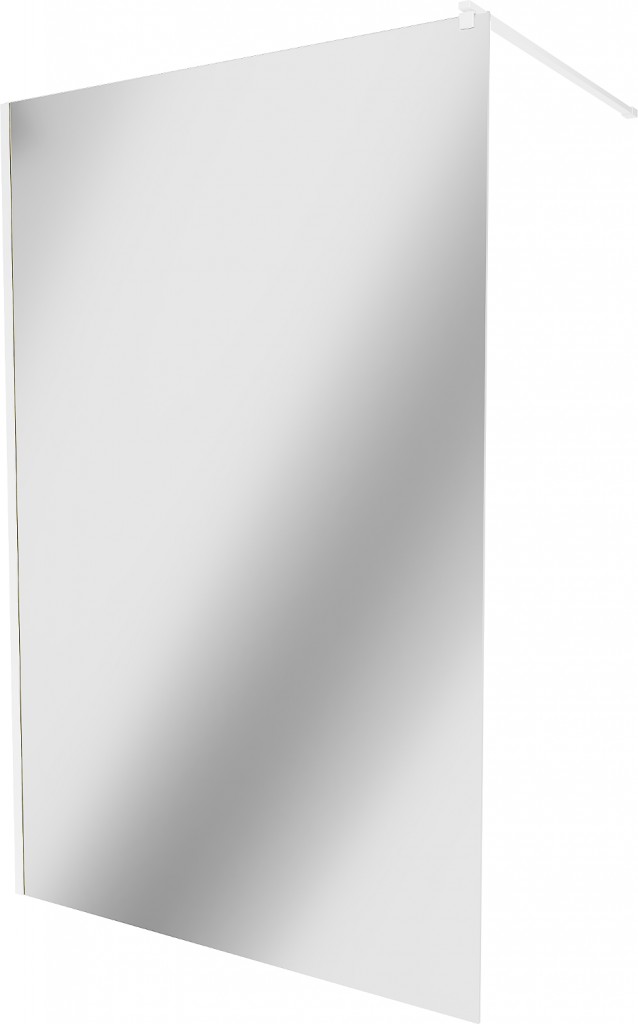 MEXEN/S KIOTO Sprchová zástěna WALK-IN 110 x 200, zrcadlové 8 mm, bílá 800-110-101-20-50
