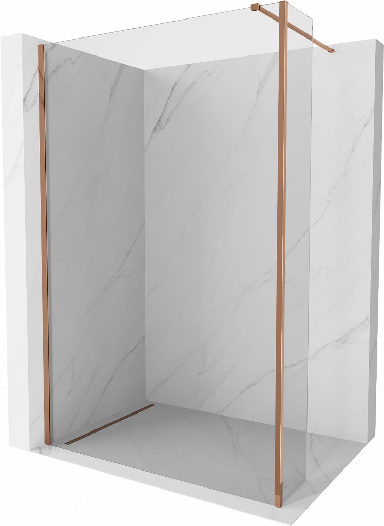 MEXEN/S Kioto Sprchová zástěna WALK-IN 110 x 30, transparent, růžové zlato 800-110-212-60-00-030
