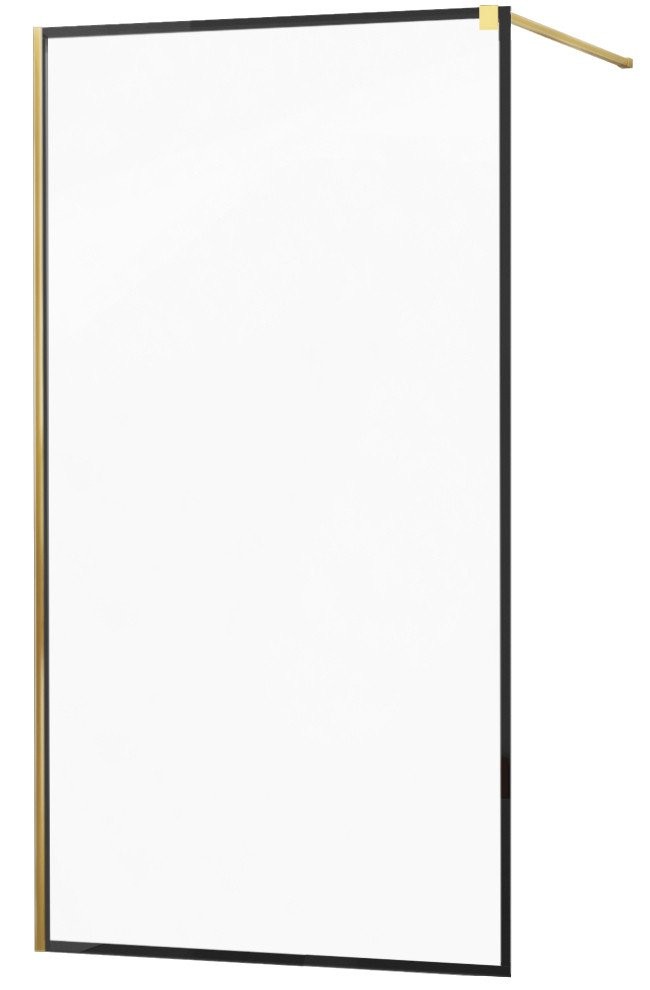 MEXEN/S KIOTO Sprchová zástěna WALK-IN 110x200 cm 8 mm, zlatá, černý profil 800-110-101-50-70