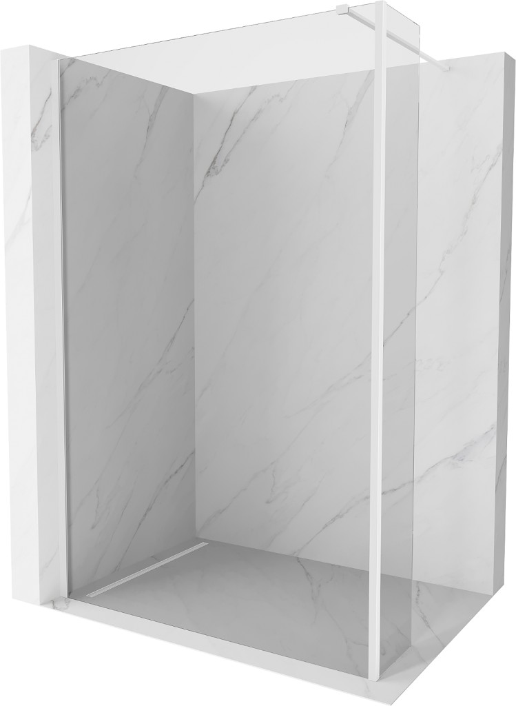 MEXEN/S Kioto Sprchová zástěna WALK-IN 115 x 40, transparent, bílá 800-115-212-20-00-040